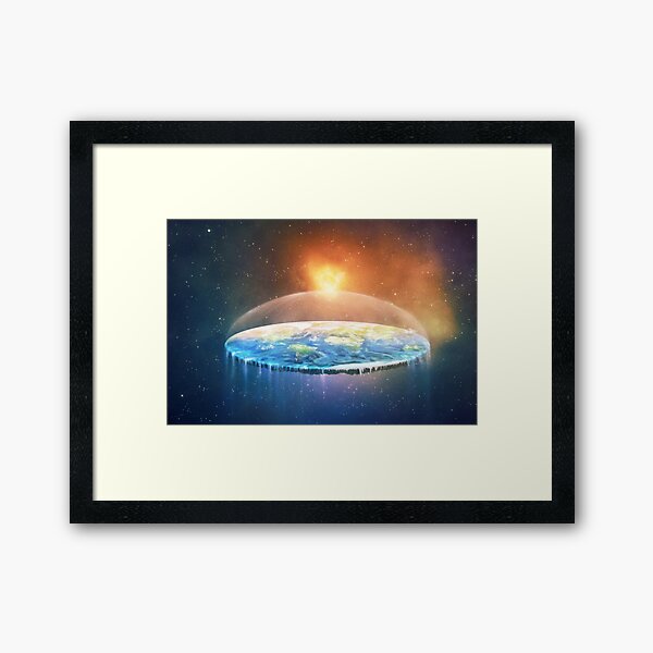 Flat Earth #FlatEarth Framed Art Print