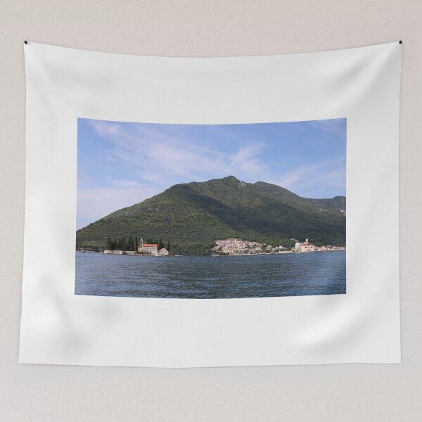 Item preview, Saint George and Our Lady of the Rocks islands landscape Perast Bay of Kotor Montenegro designed and sold by goceris.