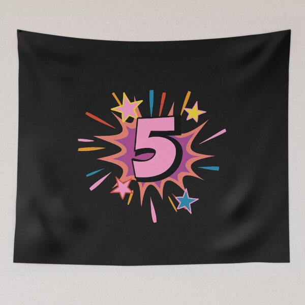Item preview, 5 years old cute design with big pink number for 5th Birthday for girl designed and sold by alenaz.