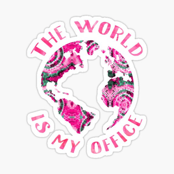 The World Is My Office Tie Dye Sticker