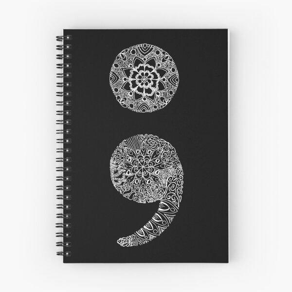 Item preview, Patterned Semicolon: White on Black designed and sold by LegendOfZeldy.