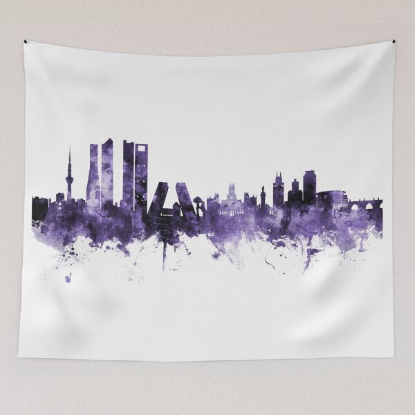 Aperçu de l'œuvre Madrid Spain Skyline créée et vendue par ArtPrints.