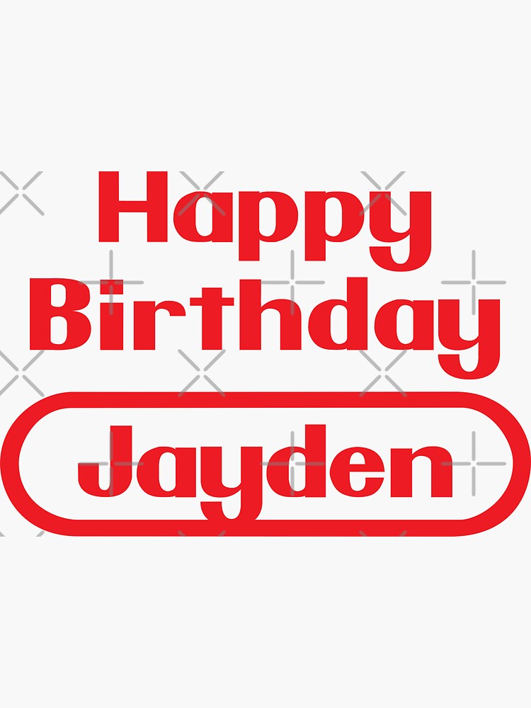 &ldquo;Jayden Happy Birthday Gift Video Games Retro&rdquo; Sticker for Sale by