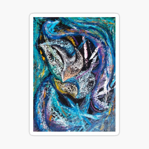 Blue Lily Abstract Art Sticker