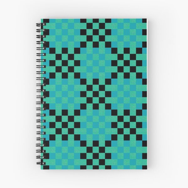 Item preview, Checkered pattern in jade, blue and black. Vibrant geometric design in gorgeous colors.  designed and sold by innerspectrum.