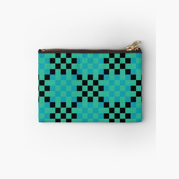Item preview, Checkered pattern in jade, blue and black. Vibrant geometric design in gorgeous colors.  designed and sold by innerspectrum.