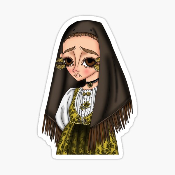 Abito tradizionale di Bari Sardo - Traditional Sardinian Dress Sticker