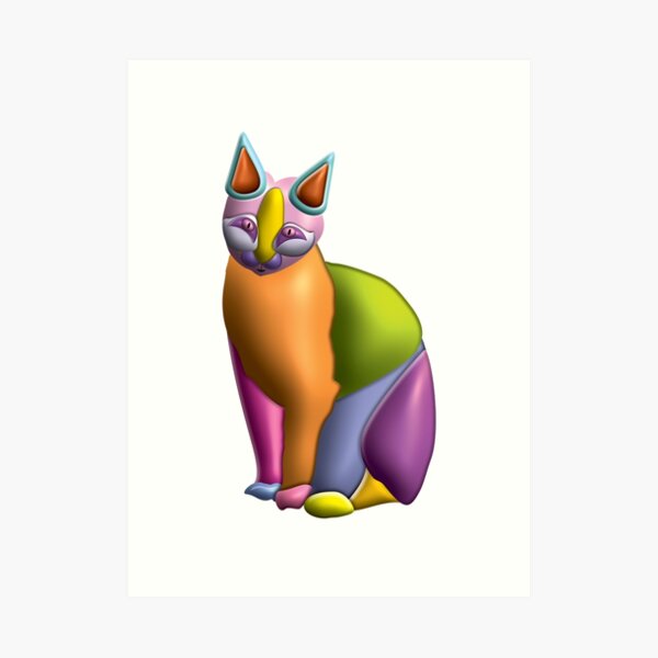 3D Cat 06 Art Print