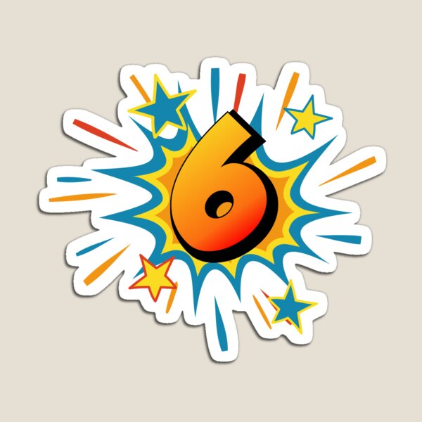 6 years old cute design with big number six for 6th Birthday