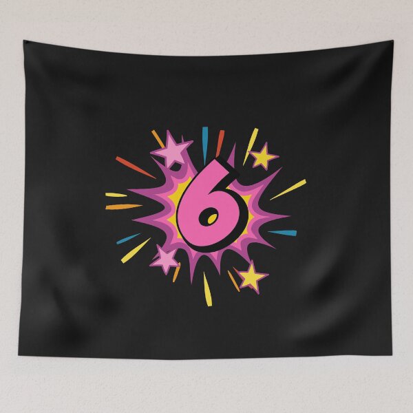 Item preview, 6 years old cute design with big number six for 6th Birthday for girls and boys designed and sold by alenaz.