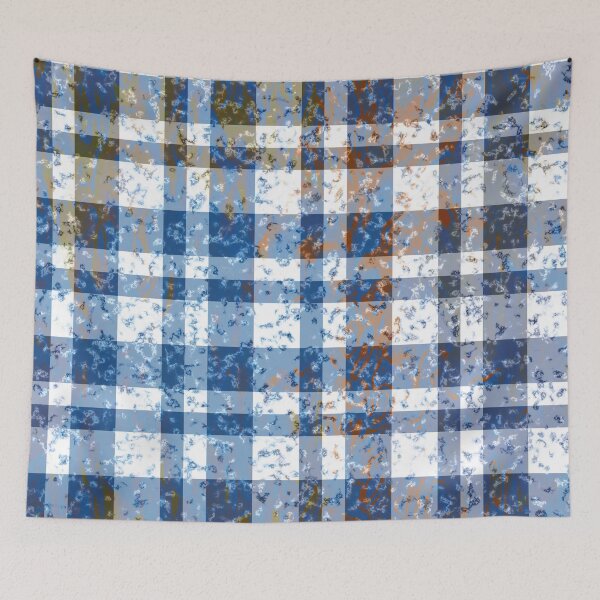 Item preview, Distressed Blue and White Plaid designed and sold by MarkUK97.