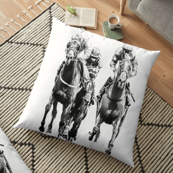 Black & White Turf Kings Floor Pillow