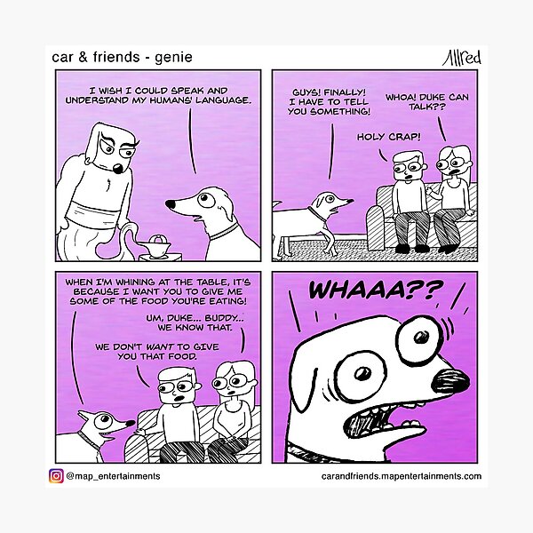 Funny Dog Comic - Car & Friends #420 Photographic Print
