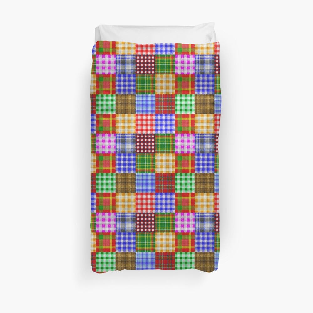 Patchwork of Plaid and Gingham Duvet Cover