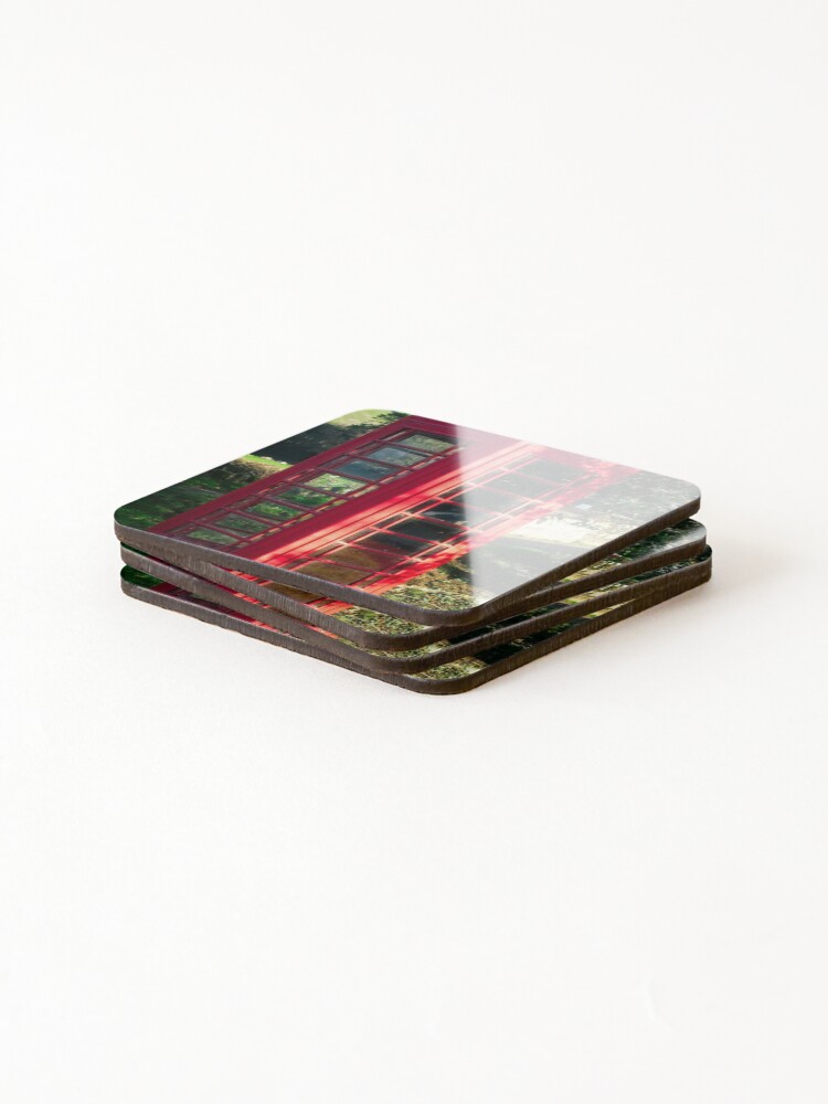Thumbnail 4 of 5, Coasters (Set of 4), Red Telephone Box designed and sold by rawshutterbug.