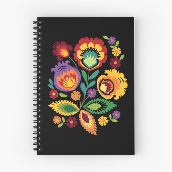 Item preview, Polish Folk Flowers Red on Black designed and sold by Barbara Pixton.