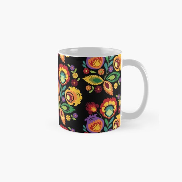 Item preview, Polish Folk Flowers Red on Black designed and sold by Barbara Pixton.