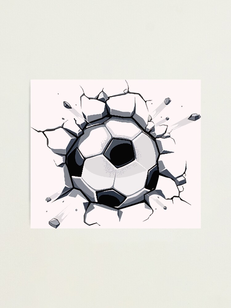Impression métallique avec l'œuvre « ballon football dessin » de l'artiste  Bucth