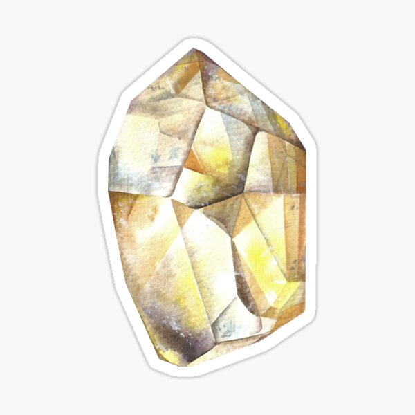Watercolor crystal citrine stone Sticker