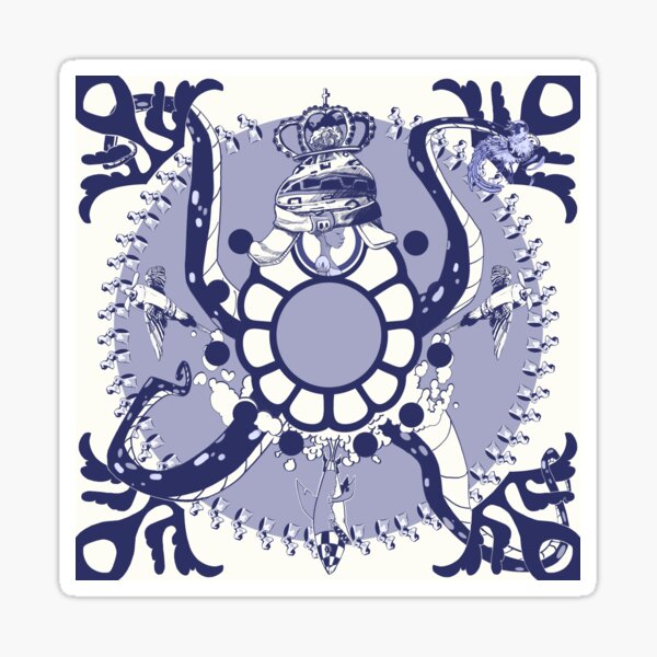 Quirky African Azulejo Comic Sticker