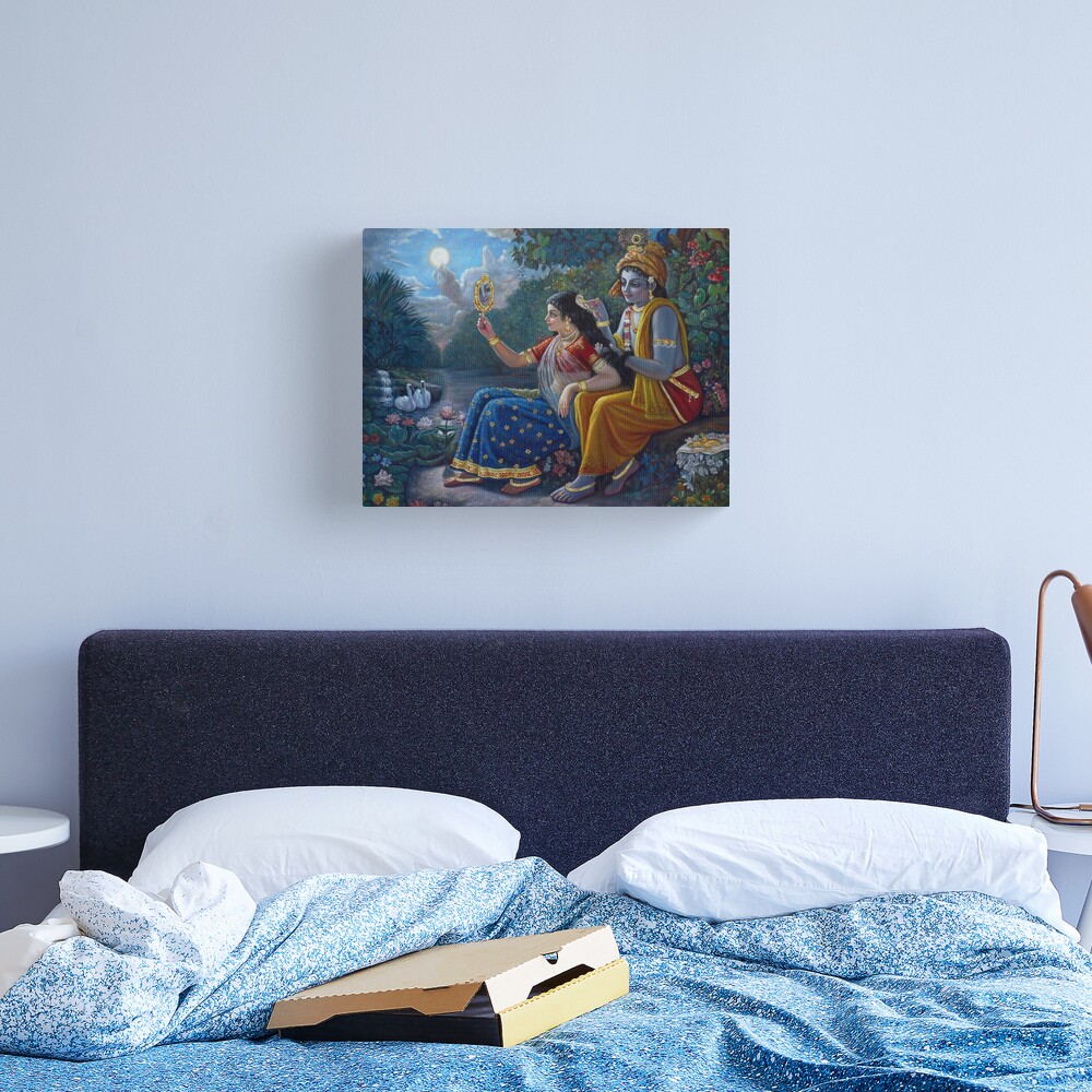 Radha Krishna Rasleela Large Canvas Wall Painting - Only Printed Canvas (No  Frame Included)