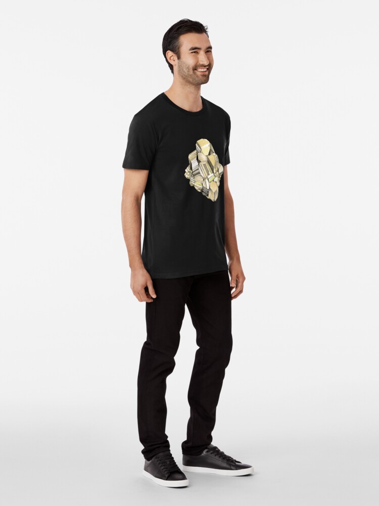 Alternate view of Watercolor pyrite crystal Premium T-Shirt