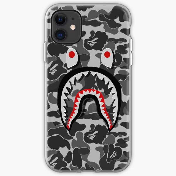 bape shark black army iPhone Soft Case