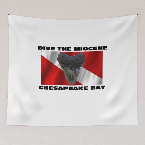 Item preview, Dive the Miocene Chesapeake Bay Diver Down Flag designed and sold by baybranded.