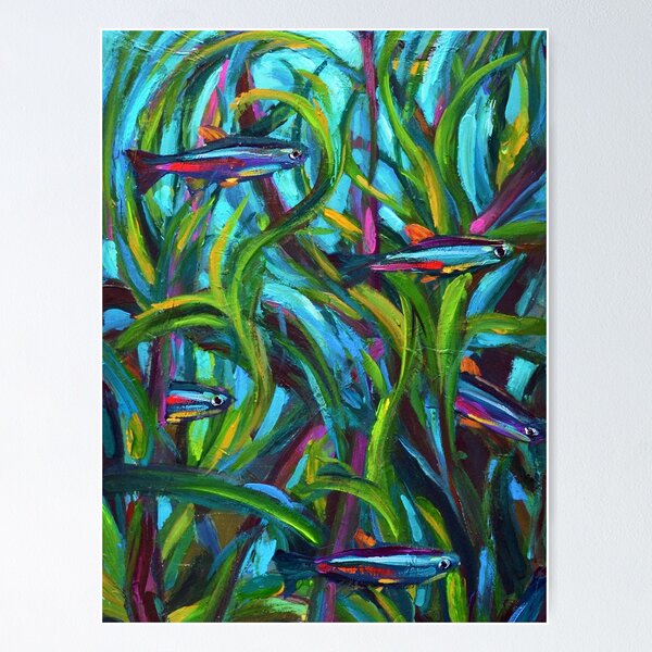 Item preview, Neon Tetra Fish Art by Robert Phelps designed and sold by RobertPhelpsArt.