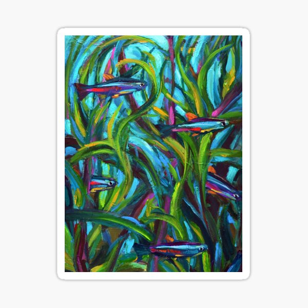 Vista previa del artículo con la obra «Arte de neón Tetra Fish por Robert Phelps», diseñado y vendido por RobertPhelpsArt.