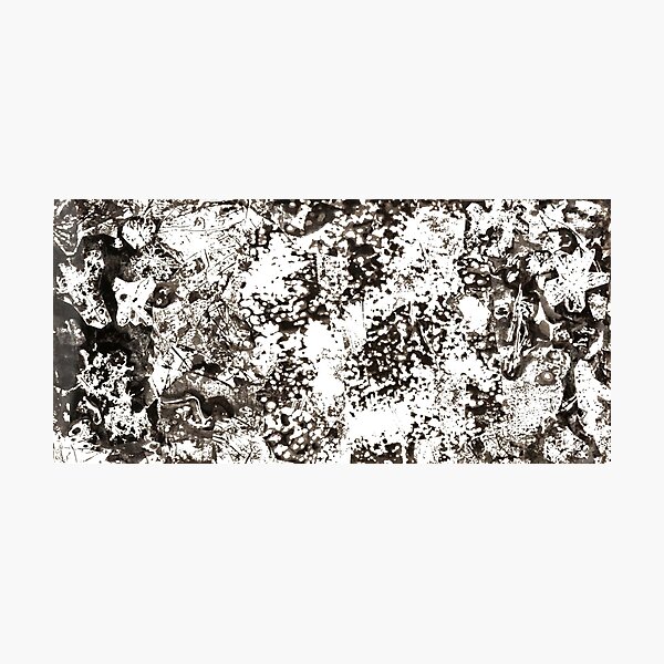 #Monochrome #Dirty #Abstract #Stain Pattern Design Rough Art Photographic Print