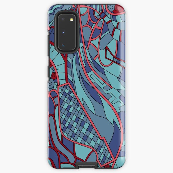Wandering Abstract Line Art 31: Blue Samsung Galaxy Tough Case
