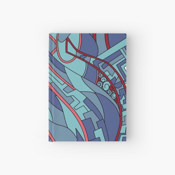 Wandering Abstract Line Art 31: Blue Hardcover Journal
