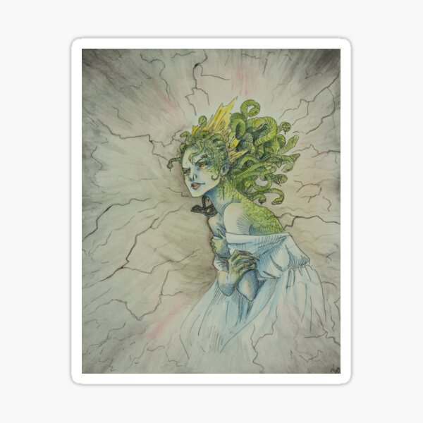 Vista previa del artículo con la obra «Medusa», diseñado y vendido por Hannah Vale.