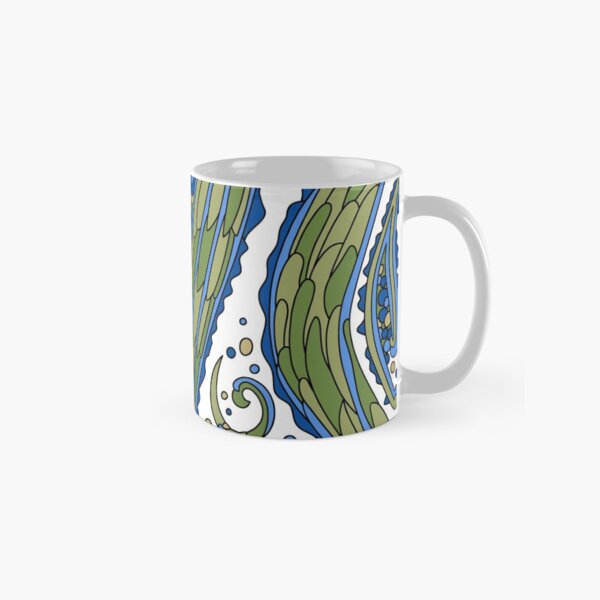 Wandering Abstract Line Art 38: Blue Classic Mug