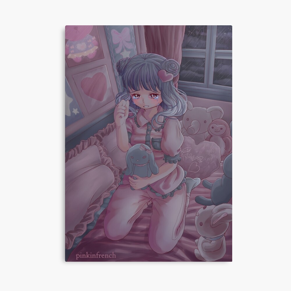 Sad Anime Girl Crying in Room Sad Anime Girl Crying in Room