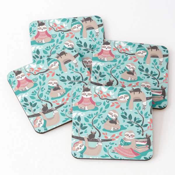 Item preview, Hygge sloth // aqua and orange designed and sold by SelmaCardoso.
