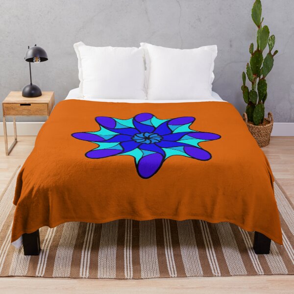 Item preview,  Multi-shades of blue circular motifs on a dark orange background designed and sold by Tony  Ruther.