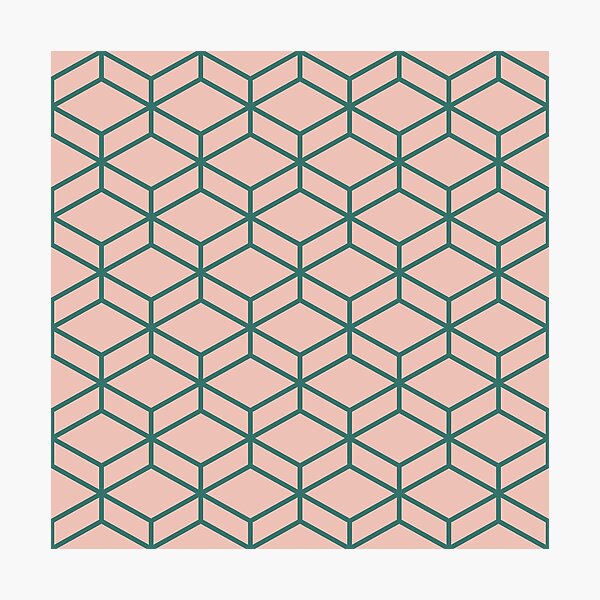 Item preview, Honeycomb Geometric Lattice in Green Teal and Blush Millennial Pink. Clean. Minimalist. Elegant. designed and sold by kierkegaard.