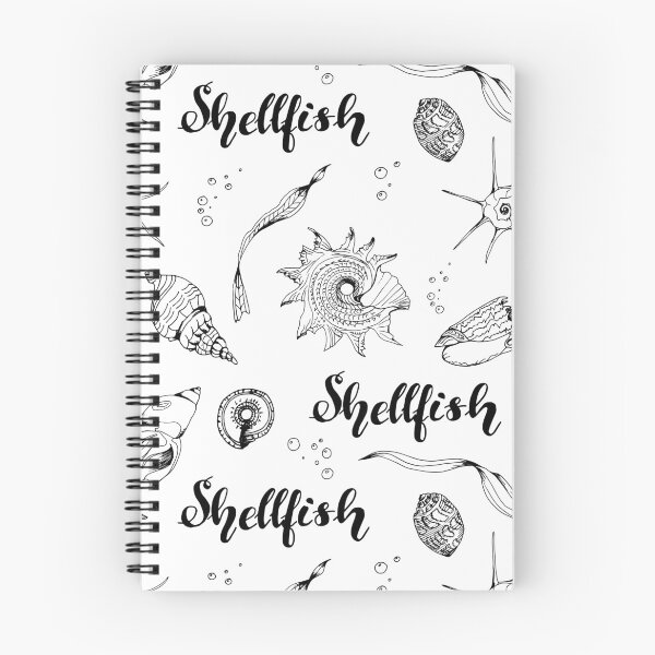 Item preview, Seamless vector pattern with mollusks, isolated on white background, black contour. designed and sold by SASHA-MATBON.