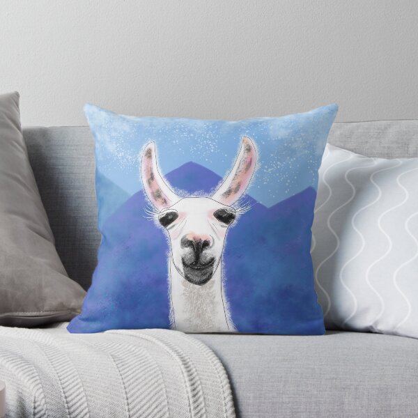 The Smiling Llama Throw Pillow