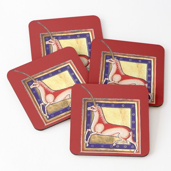 Item preview, UNICORN IN RED  Medieval Bestiary designed and sold by BulganLumini.