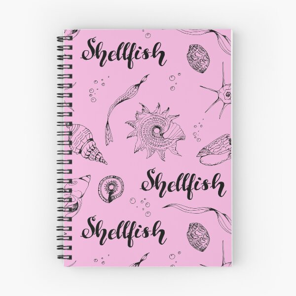 Item preview, Summer Pattern with mollusks, isolated on pink background, black contour. designed and sold by SASHA-MATBON.