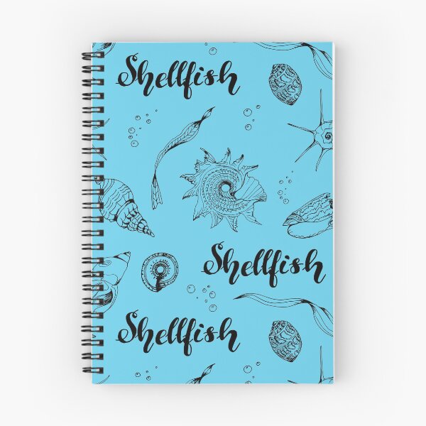 Item preview, Summer Pattern with mollusks, isolated on blue background, black contour. designed and sold by SASHA-MATBON.