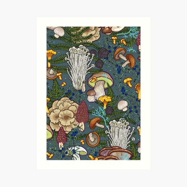 mushroom forest Art Print