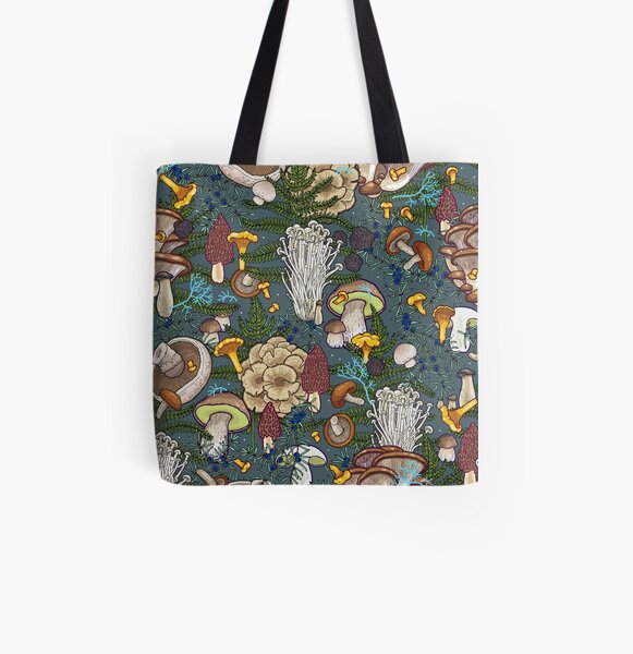 mushroom forest All Over Print Tote Bag