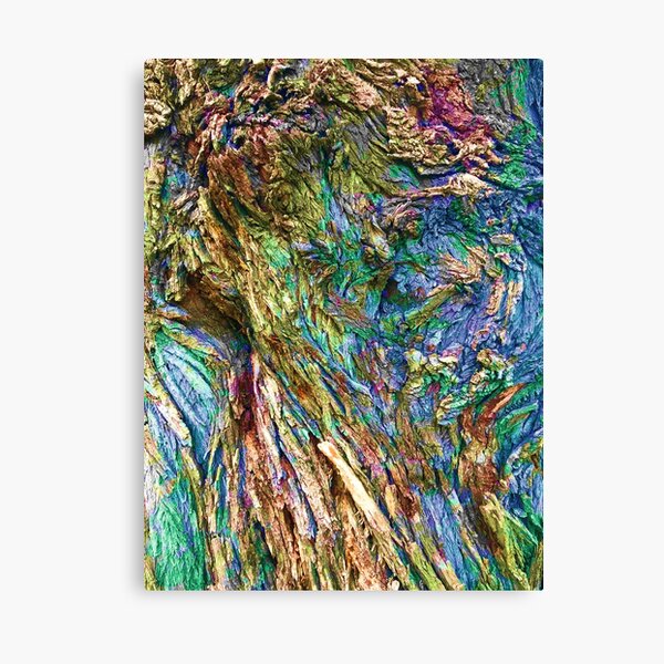 Psychedelic colored old tree bark Canvas Print