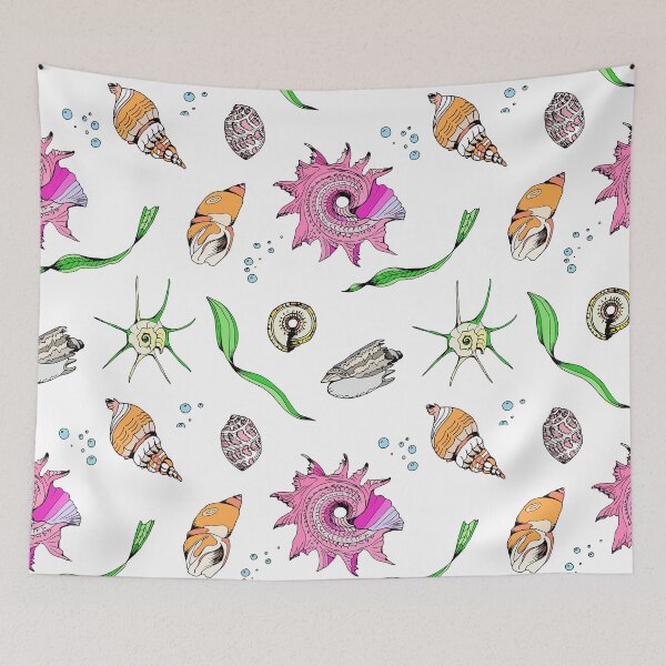 Item preview, Summer Pattern with mollusks, isolated on white background. designed and sold by SASHA-MATBON.