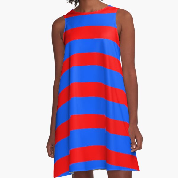Red and blue A-Line Dress