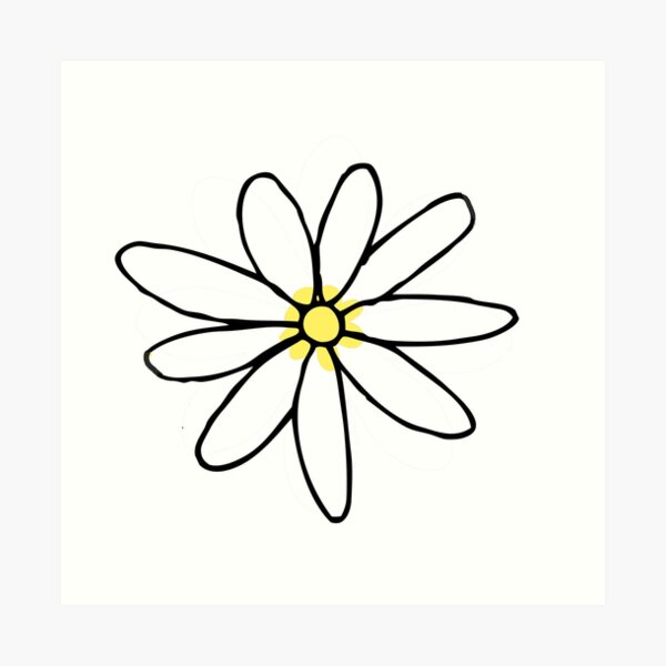 Doodle Daisy Flower  Art Print for Sale by ColorFlowArt